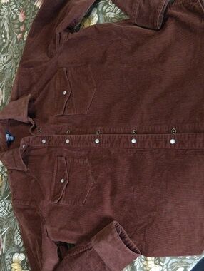 Chaps Men's Corduroy Shirt Jacket in Deep Brown